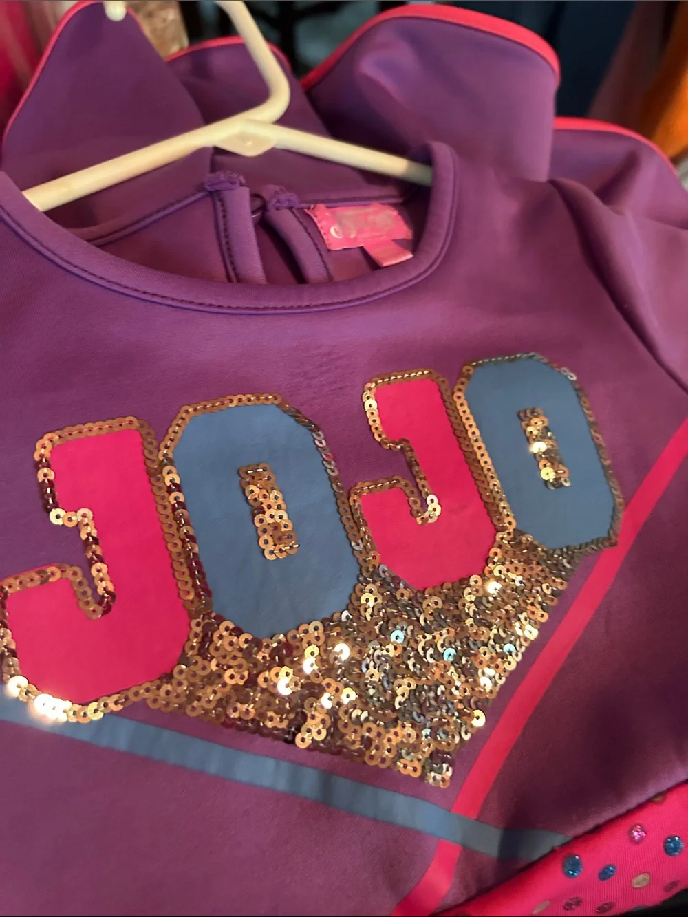 JoJo Siwa Purple Dress with Pink, Yellow & Blue Accents